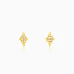 Golden Rhombus Glint Studs