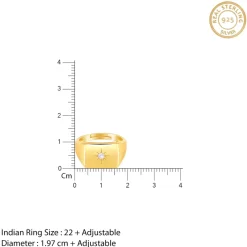 Golden Rise Star Signet Ring For Him