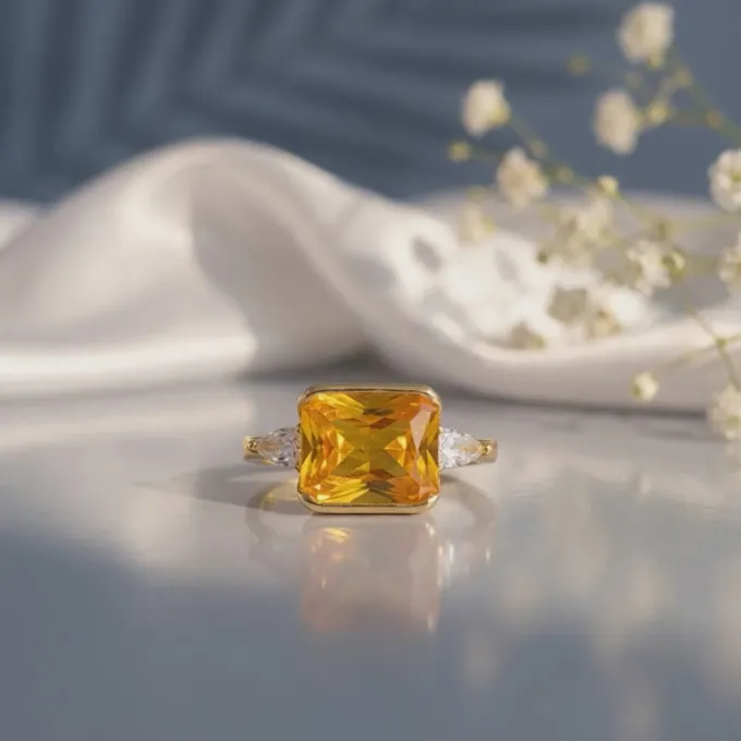 Golden Royal Topaz Ring
