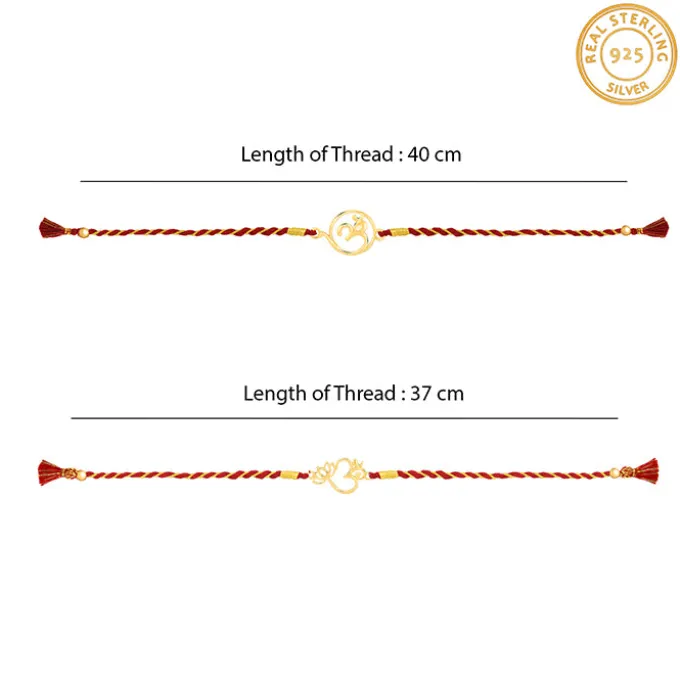 Golden Sacred Bloom Rakhi Combo (Set of 2)