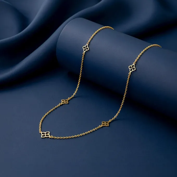 Golden Satin Orbit Necklace