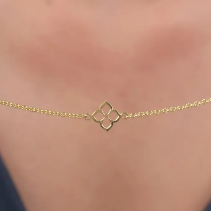 Golden Satin Orbit Necklace