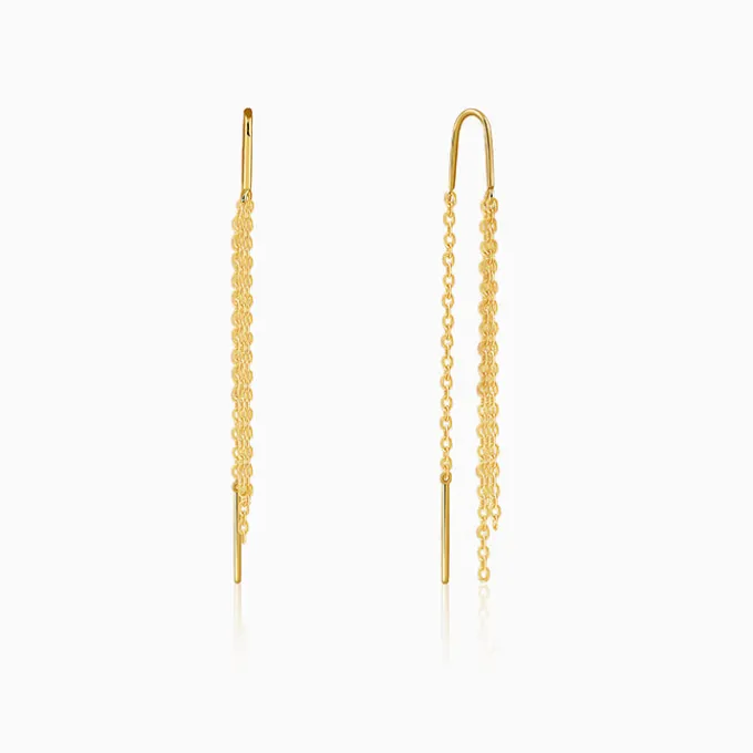 Golden Seriqo Nightshine Sui Dhaga Earrings