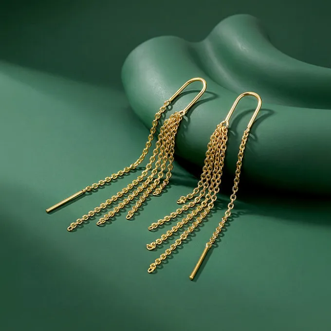 Golden Seriqo Nightshine Sui Dhaga Earrings