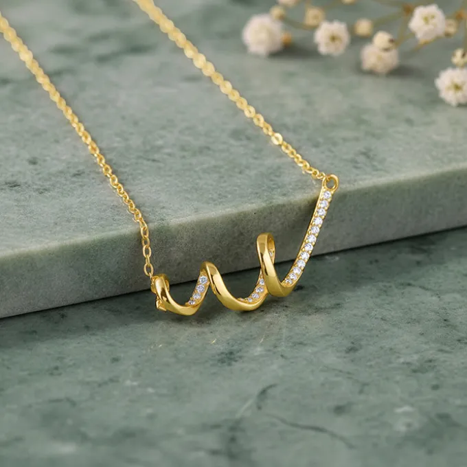 Golden Serpent Pulse Necklace