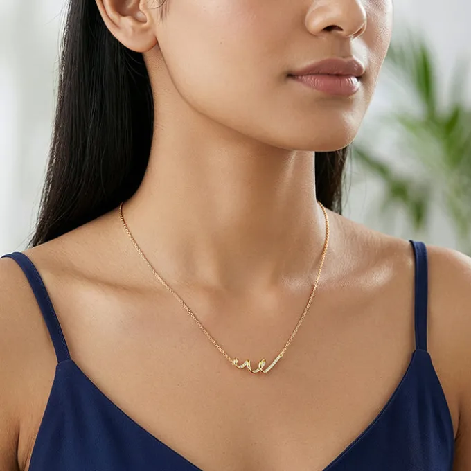 Golden Serpent Pulse Necklace