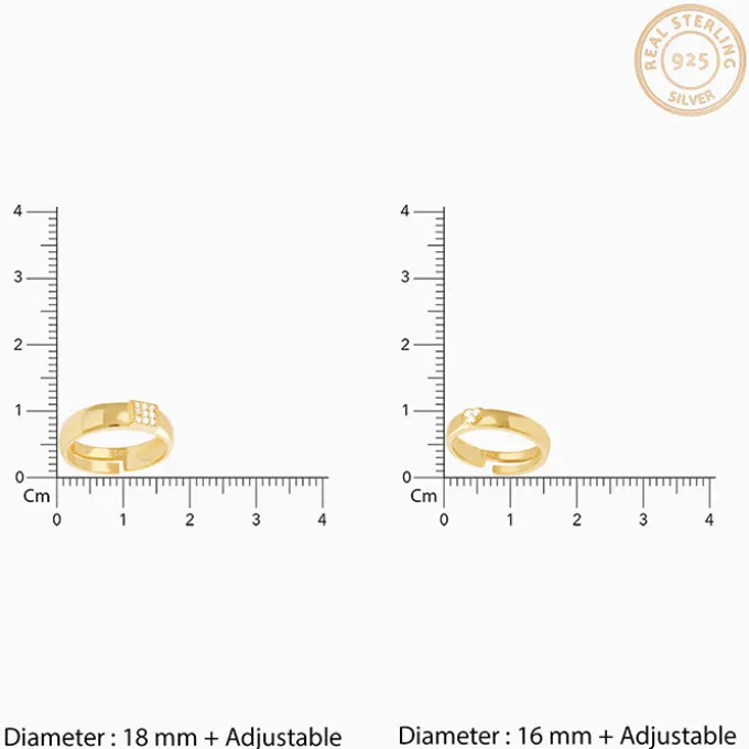 Golden Shining Love Couple Rings