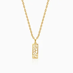 Golden Silk Circuit Pendant With Link Chain