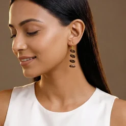 Golden Smoky Cascade Dangler Earrings