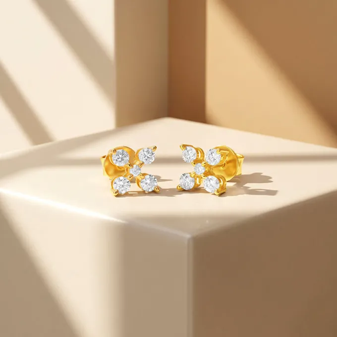 Golden Solstice Fleur Studs