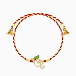 Golden Sparkling Om Rakhi