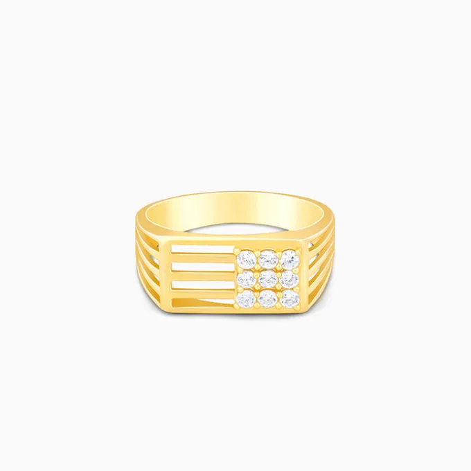 Golden Square in Rectangle Ring For Him