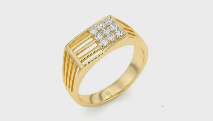 Golden Square in Rectangle Ring For Him