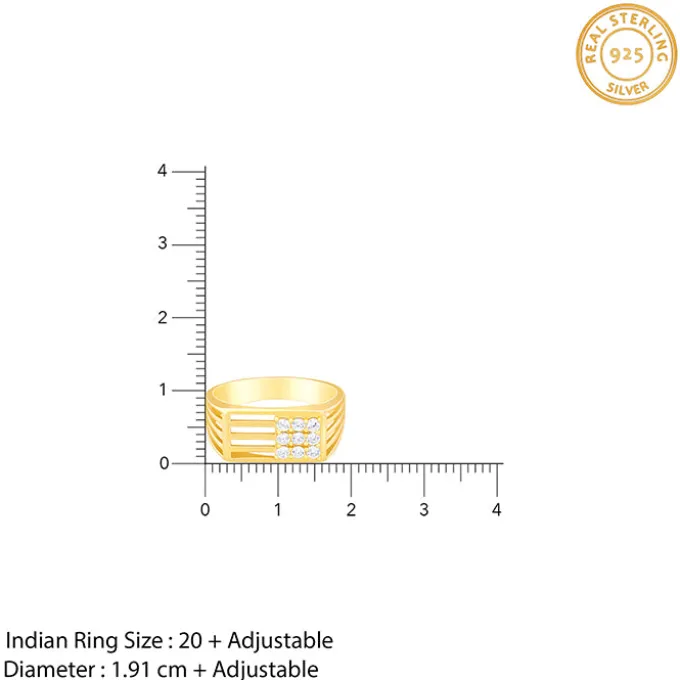 Golden Square in Rectangle Ring For Him