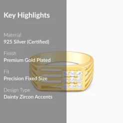 Golden Square in Rectangle Ring For Him