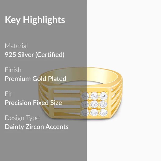 Golden Square in Rectangle Ring For Him