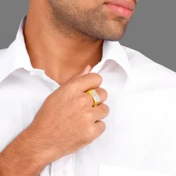 Golden Square in Rectangle Ring For Him