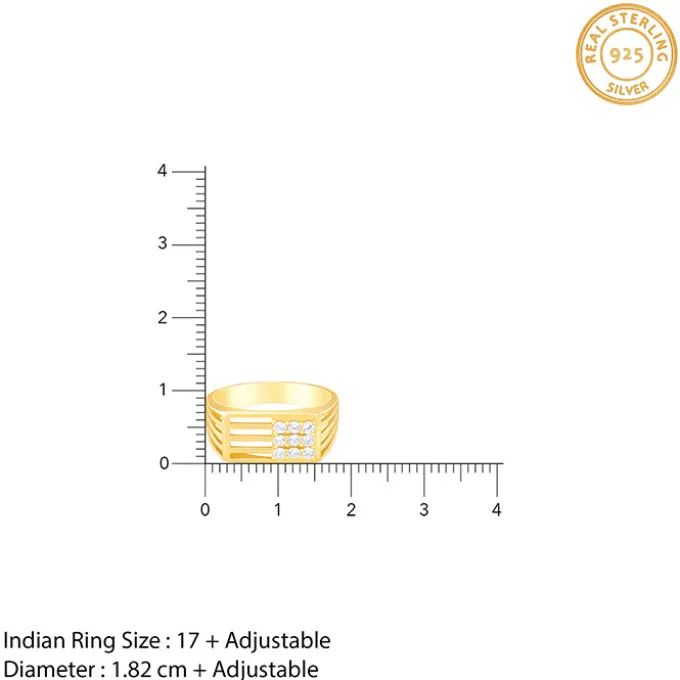 Golden Square in Rectangle Ring For Him