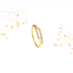 Golden Stacked Chic Ring