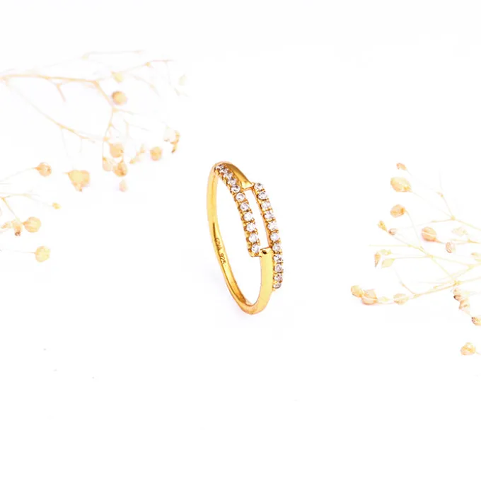 Golden Stacked Chic Ring