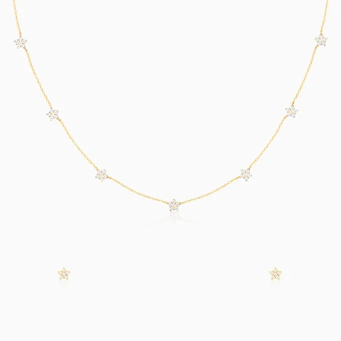 Golden Star Constellation Pendant Set