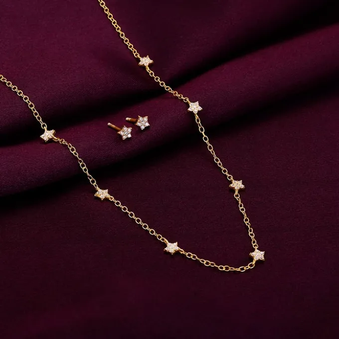 Golden Star Constellation Pendant Set