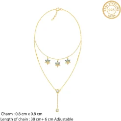 Golden Star Studded Layered Necklace