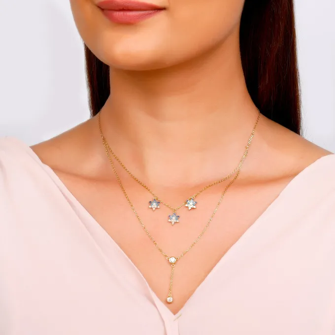 Golden Star Studded Layered Necklace