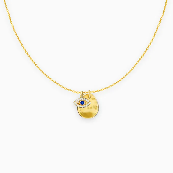 Golden Stare Of Evil Eye Necklace