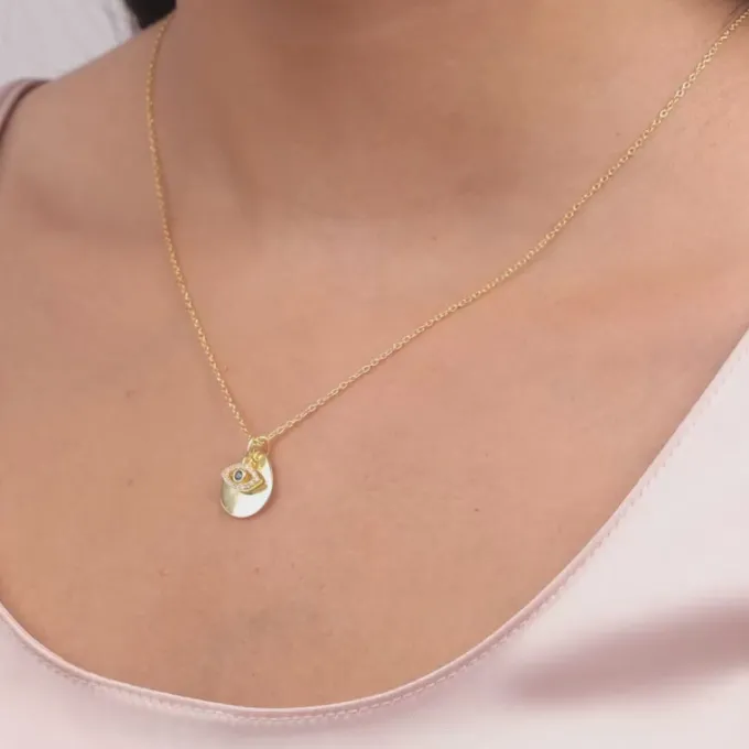 Golden Stare Of Evil Eye Necklace
