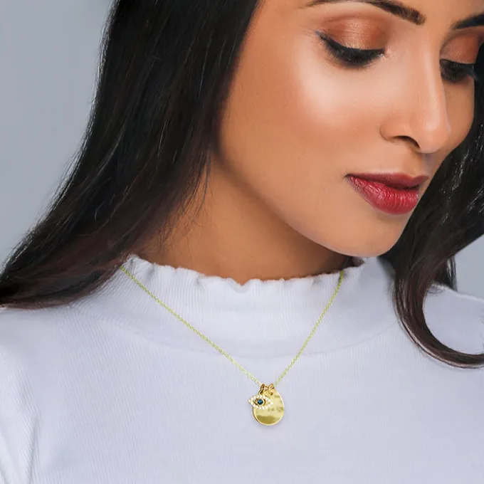 Golden Stare Of Evil Eye Necklace