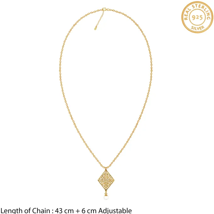 Golden Stay With Me Pendant With Link Chain