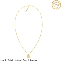 Golden Studded Delight Pendant With Link Chain
