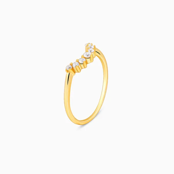 Golden Sunbeam Teardrop Ring