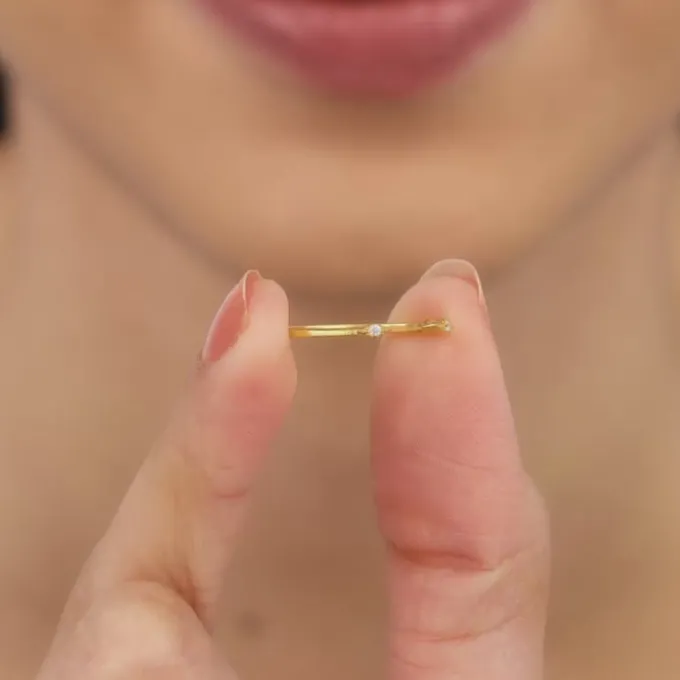 Golden Sunbeam Teardrop Ring