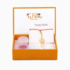 Golden Swastik Bloom Lumba Rakhi