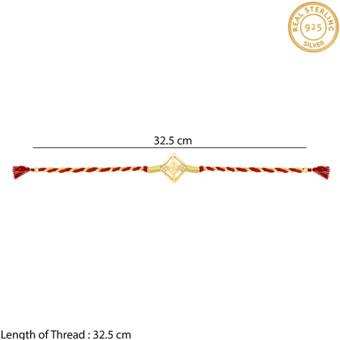 Golden Swastik Square Rakhi