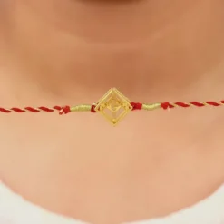 Golden Swastik Square Rakhi