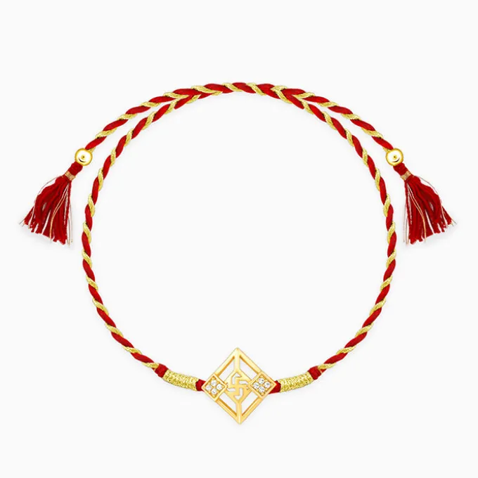 Golden Swastik Square Rakhi