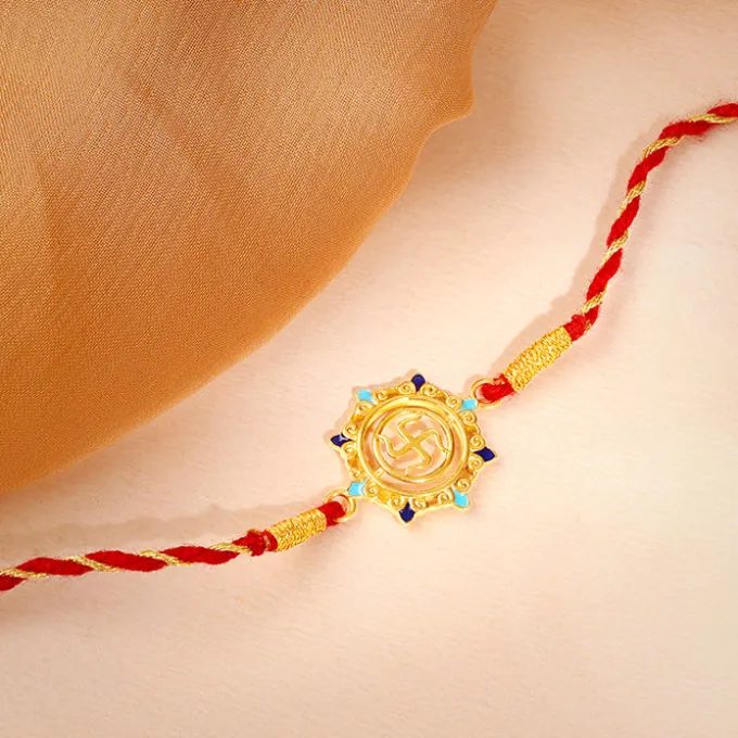 Golden Swastika Mandala Rakhi