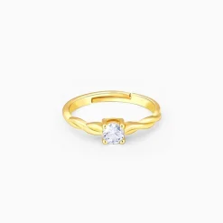 Golden Swivel Love Solitaire Ring