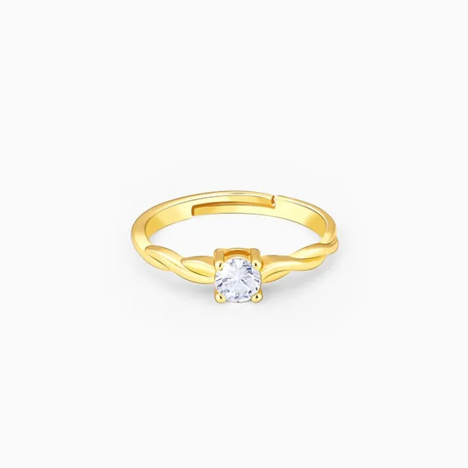 Golden Swivel Love Solitaire Ring