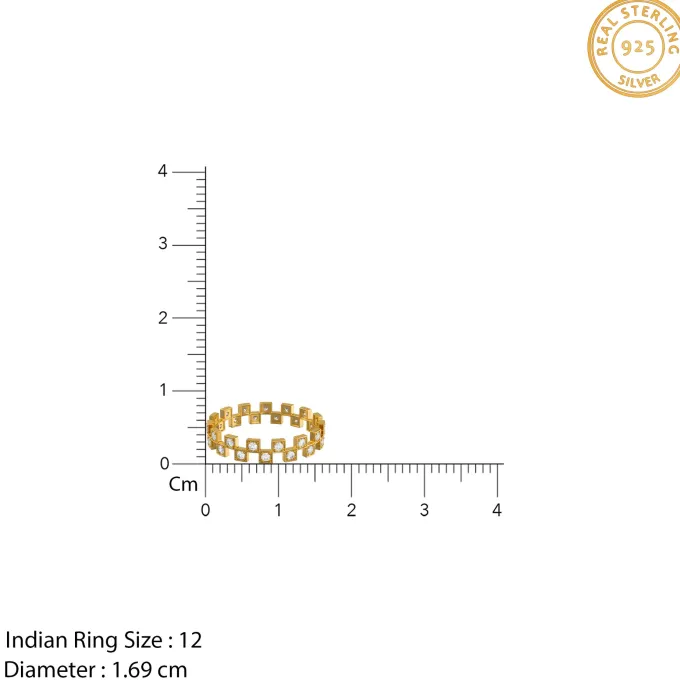 Golden Tic Tac Ring (Size 12)