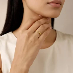 Golden Toggle Adjustable Ring (Size 12)