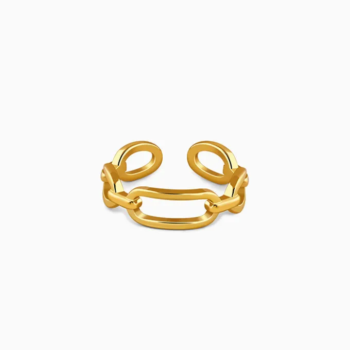 Golden Toggle Adjustable Ring (Size 12)