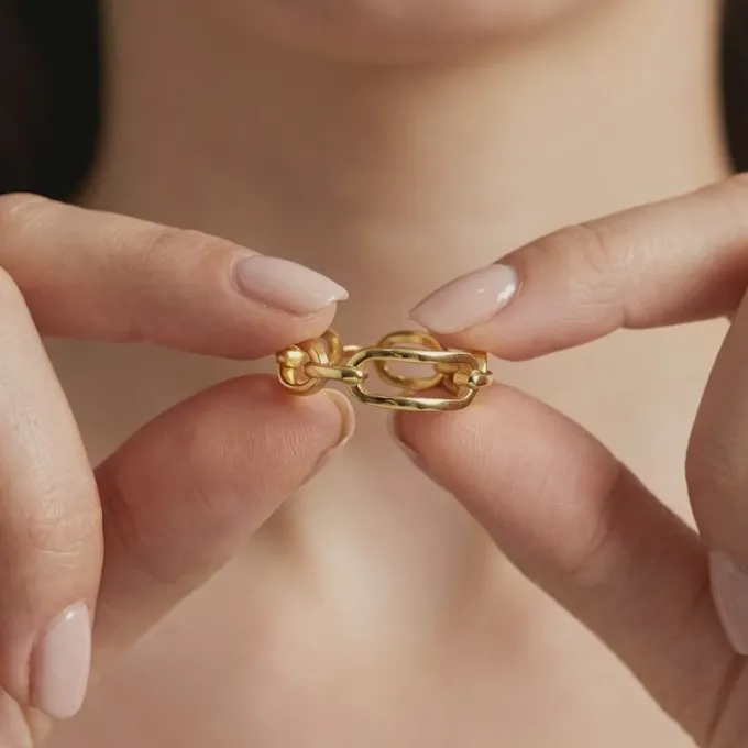 Golden Toggle Adjustable Ring (Size 12)