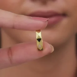 Golden Tri-Facet Ring For Her