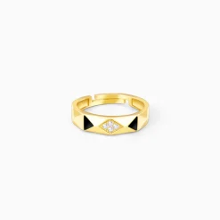 Golden Tri-Facet Ring For Her