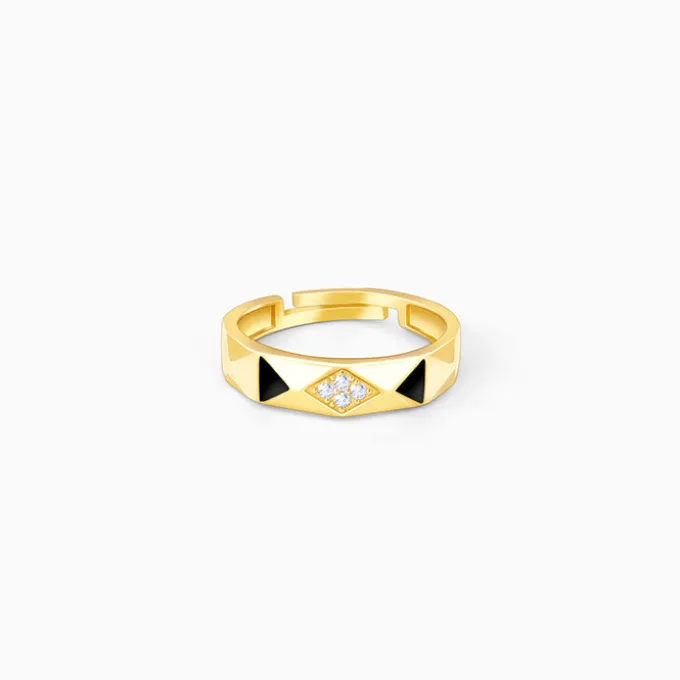 Golden Tri-Facet Ring For Her