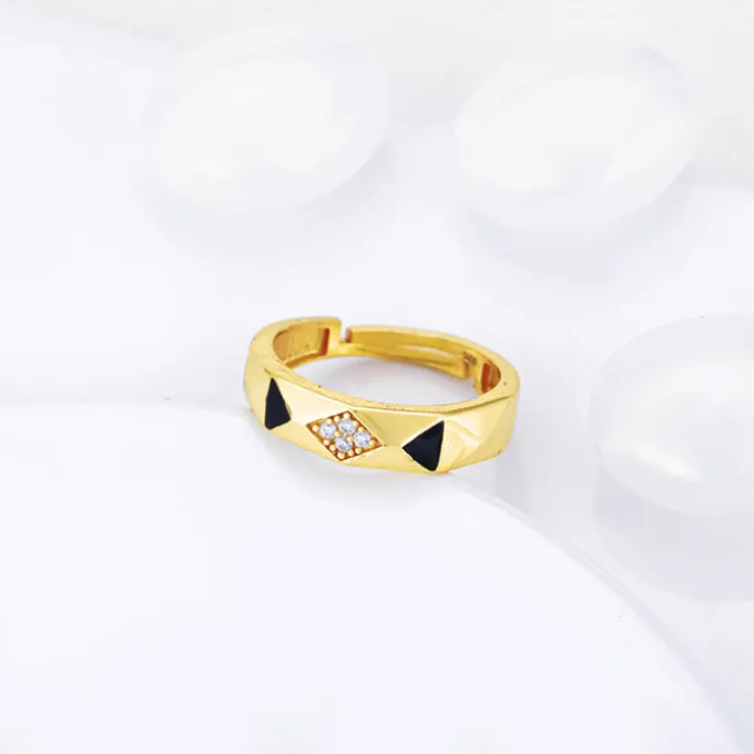 Golden Tri-Facet Ring For Her